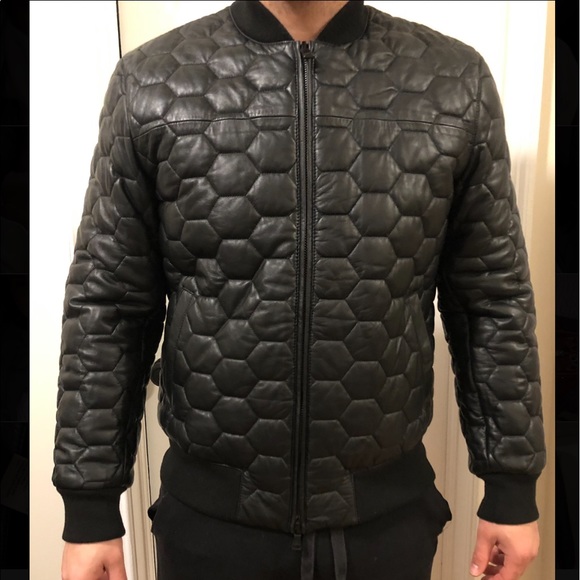 dkny leather bomber jacket